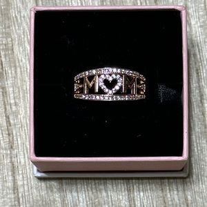 Beautiful Cubic Zirconia Rose gold tone “MOM” Ring